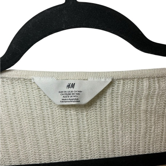 H&M Cream Ribbed Crop Blouse - Picture 2 of 4